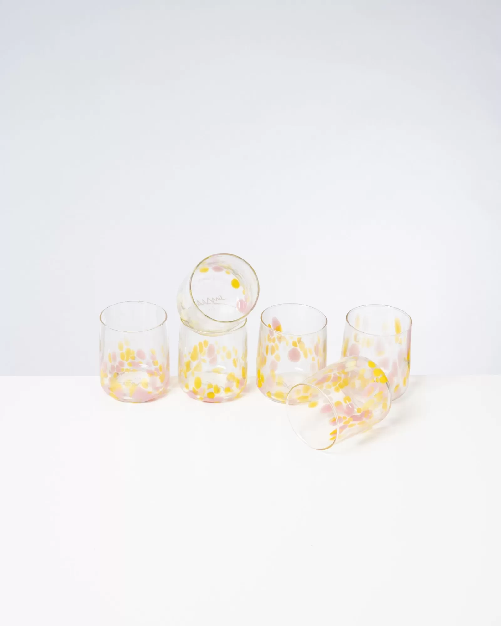 Motel a Miio Alegria - Set Of 6 Glasses Small Big Drops Pink Yellow big drops rosa gelb Hot