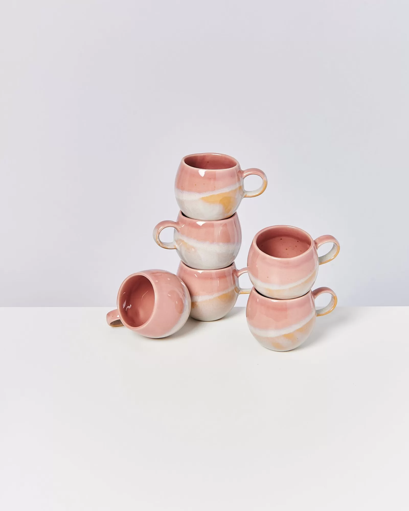 Motel a Miio Bica - Set Of 6 Mugs Small pink cream Clearance