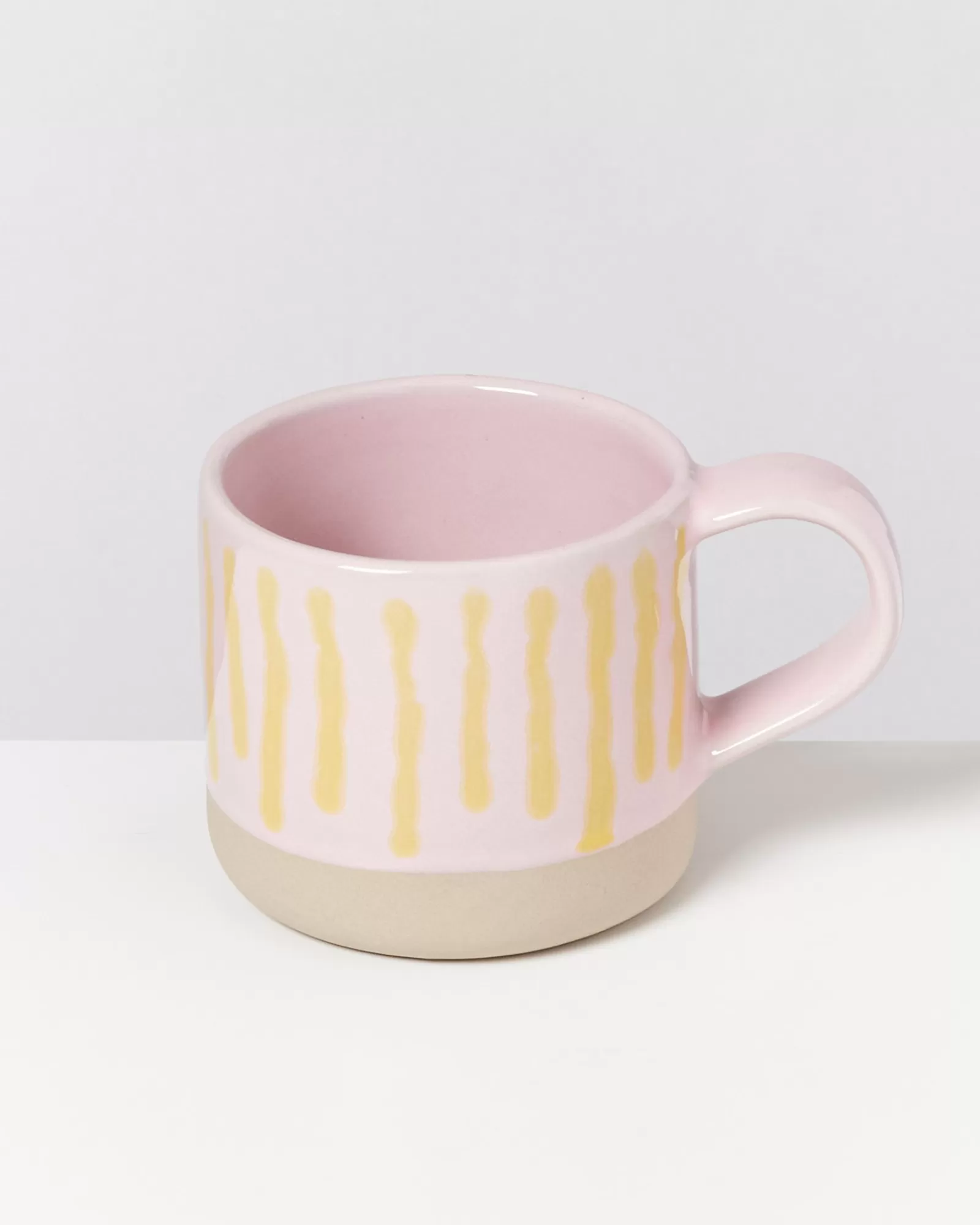 Motel a Miio NÒDOA - Set Of 4 Mugs Pink Yellow Striped rosa gelb gestreift Shop