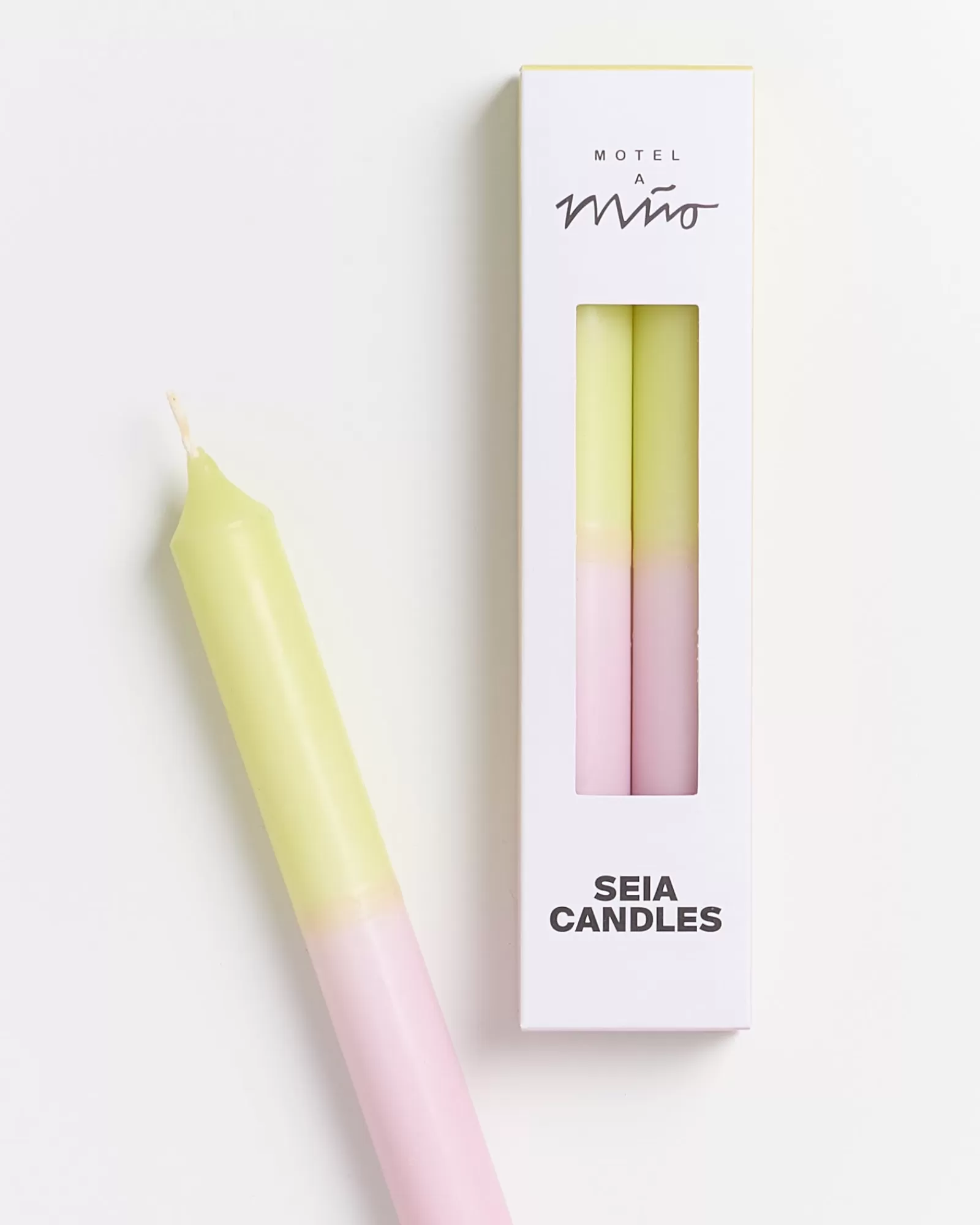 Motel a Miio Seia - Set Of 2 Stick Candles Dip Dye Pink Lime rosa lime New